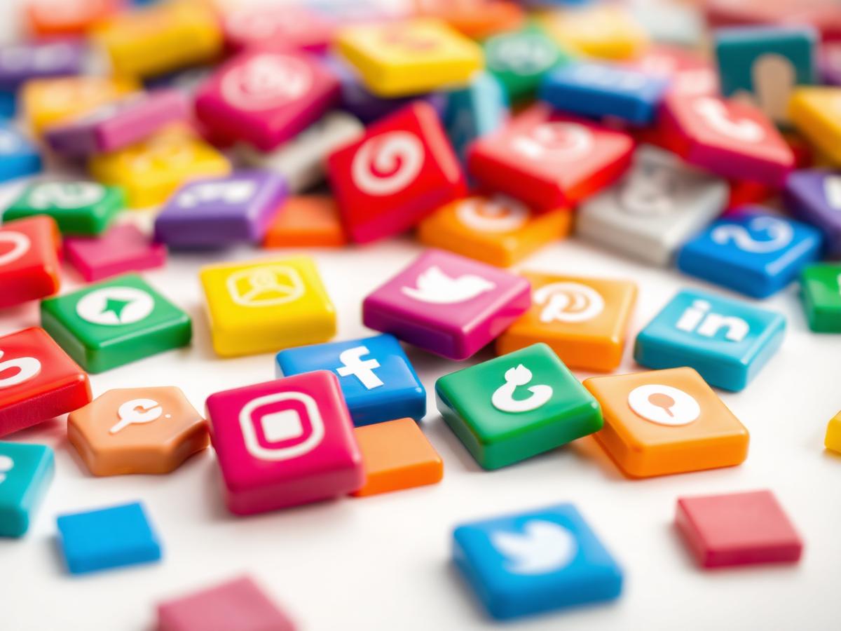 Ícones de redes sociais coloridos